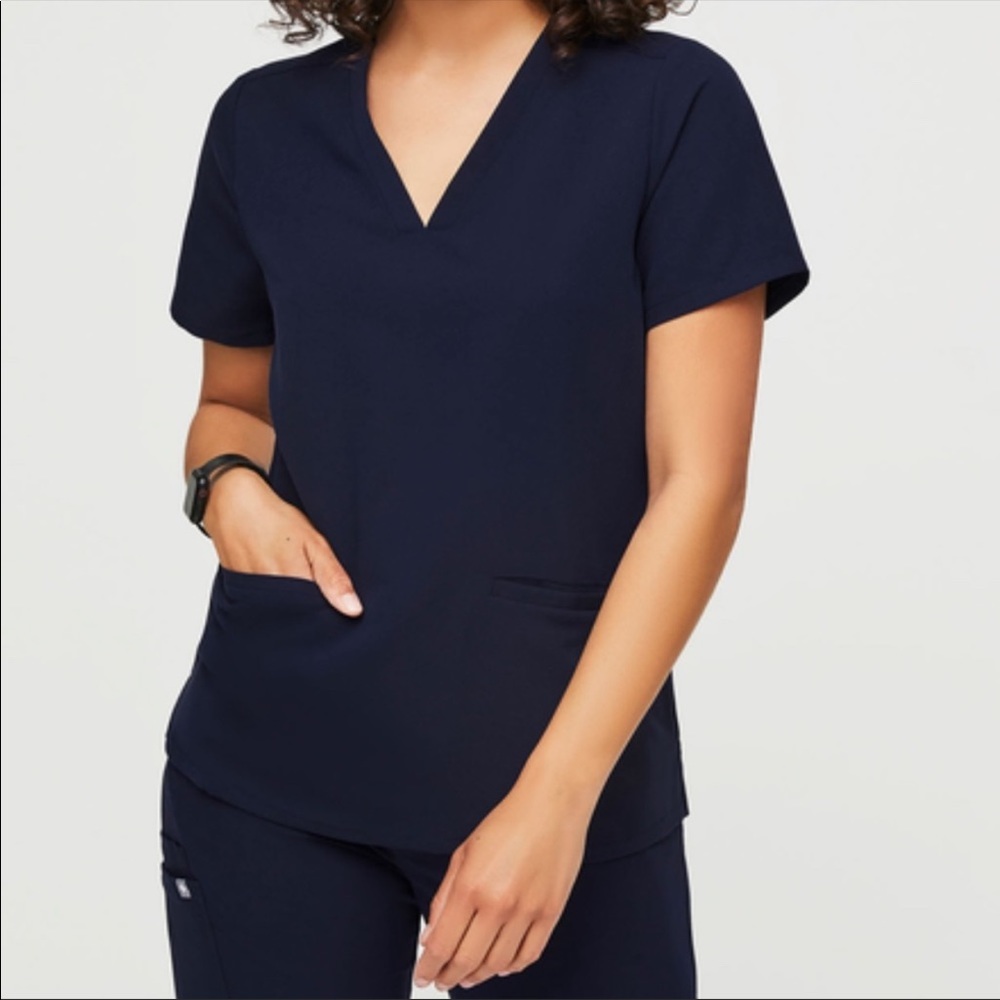 Figs Navy Scrub Set Yola Pants and Casma Top